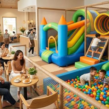Giải Pháp Mô Hình Nhà Phao Khu Vui Chơi, Trường Mầm Non, Resort, Quán Cafe